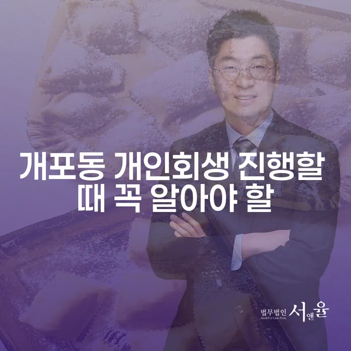 개포동 개인회생 진행할 때 꼭 알아야 할