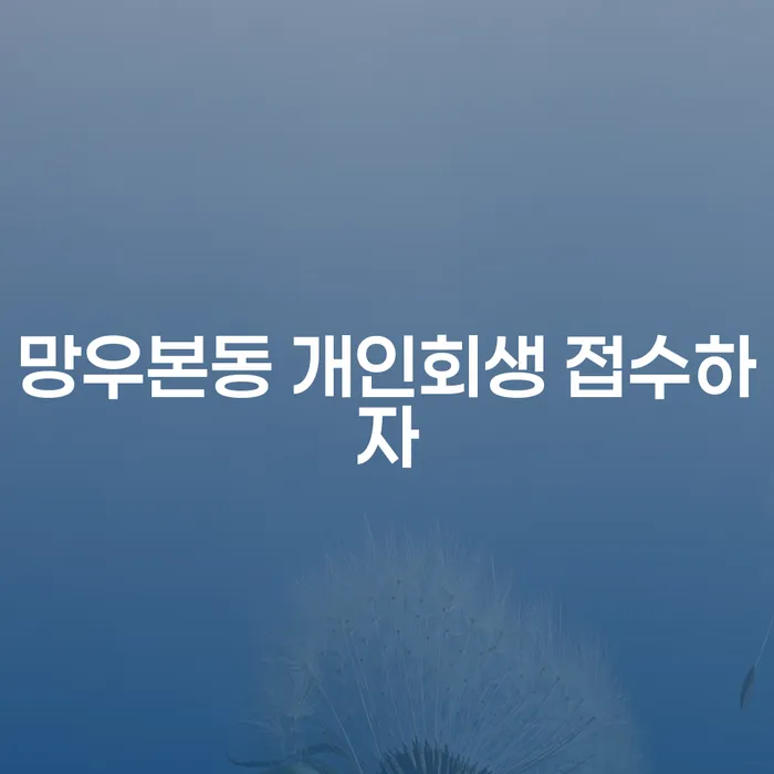 망우본동 개인회생 접수하자