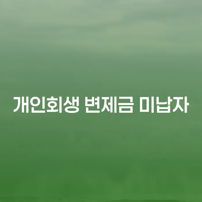 개인회생 변제금 미납자, 이대로 괜찮을까?